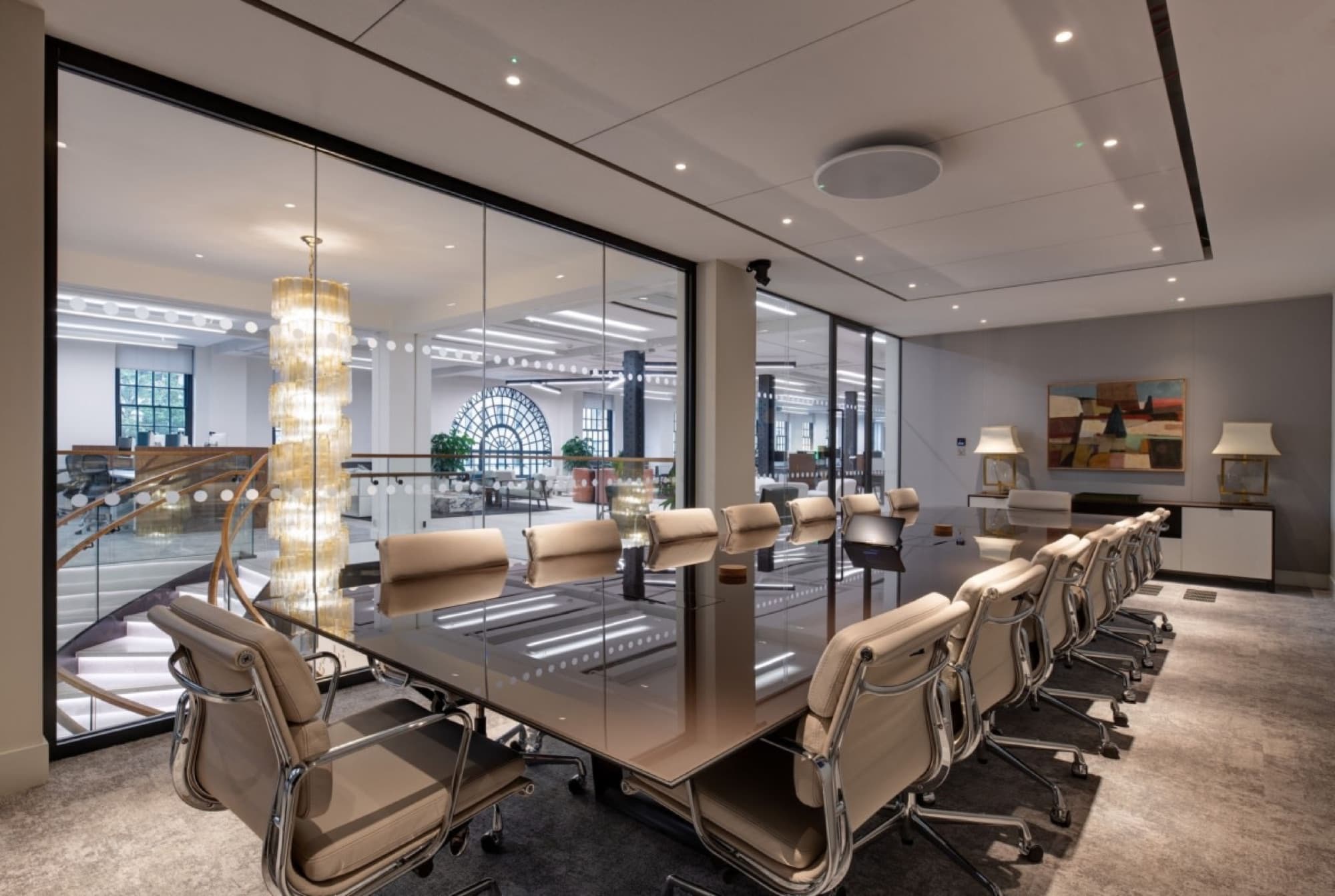 High-specification office interior with concealed VRF air conditioning and slot diffusers